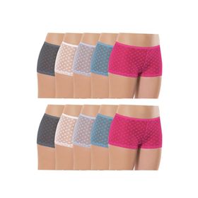 Royaleks 10 Adet Kadın Komple Tül Dantel Boxer Külot