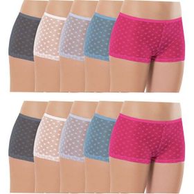 Royaleks 10 Adet Kadın Komple Tül Dantel Boxer Külot