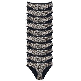 Royaleks 10 Adet Leopar Desenli Likralı Yumuşak Dokulu Kadın Slip Külot