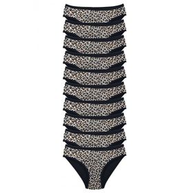 Royaleks 10 Adet Leopar Desenli Likralı Yumuşak Dokulu Kadın Slip Külot