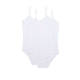 Royaleks 2 Adet Beyaz İp Askılı Kadın Çıtçıtlı Body