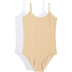 Royaleks 2 Adet Beyaz ve Ten İp Askılı Kadın Çıtçıtlı Body