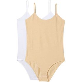 Royaleks 2 Adet Beyaz ve Ten İp Askılı Kadın Çıtçıtlı Body