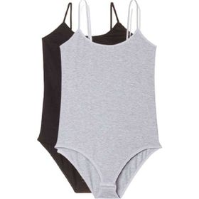 Royaleks 2 Adet Siyah ve Gri İp Askılı Kadın Çıtçıtlı Body