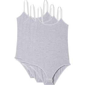 Royaleks 3 Adet İp Askılı Gri Kadın Çıtçıtlı Body