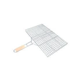 Royaleks 30x40 cm Ahşap Saplı Galvanizli Paslanmaz Demir Kafes Mangal Izgarası