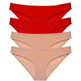 Royaleks 4 Adet Eko Set Likralı Slip Kırmızı Ten Kadın Külot