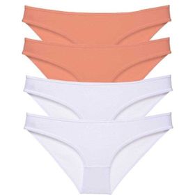 Royaleks 4 Adet Eko Set Likralı Slip Pudra Beyaz Kadın Külot