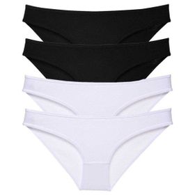 Royaleks 4 Adet Eko Set Likralı Slip Siyah Beyaz Kadın Külot