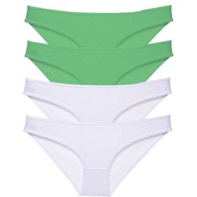 Royaleks 4 Adet Eko Set Likralı Slip Yeşil Beyaz Kadın Külot
