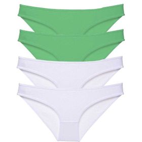 Royaleks 4 Adet Eko Set Likralı Slip Yeşil Beyaz Kadın Külot