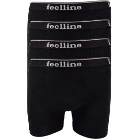 Royaleks 4 Adet Feelline Siyah Pamuklu Doğal Likralı Erkek Boxer