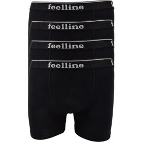 Royaleks 4 Adet Feelline Siyah Pamuklu Doğal Likralı Erkek Boxer