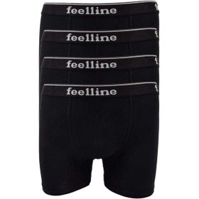 Royaleks 4 Adet Feelline Siyah Pamuklu Doğal Likralı Erkek Boxer