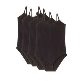 Royaleks 4 Adet İp Askılı Siyah Kadın Çıtçıtlı Body