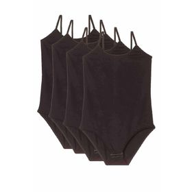 Royaleks 4 Adet İp Askılı Siyah Kadın Çıtçıtlı Body