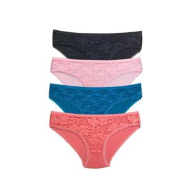 Royaleks 4 Adet Önü Dantelli Transparan Slip S218 Kadın Külot