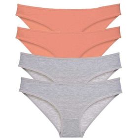 Royaleks 4 Adet Süper Eko Set Likralı Slip Pudra Gri Kadın Külot