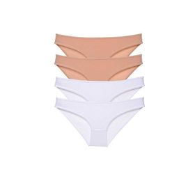 Royaleks 4 Adet Süper Eko Set Likralı Slip Ten Beyaz Kadın Külot