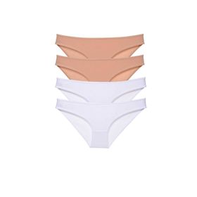 Royaleks 4 Adet Süper Eko Set Likralı Slip Ten Beyaz Kadın Külot