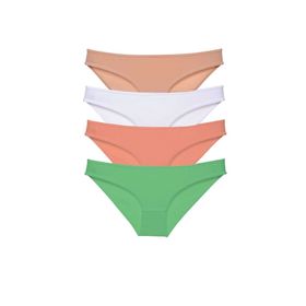Royaleks 4 Adet Süper Eko Set Likralı Slip Ten Beyaz Pudra Yeşil Kadın Külot