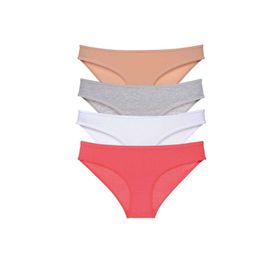 Royaleks 4 Adet Süper Eko Set Likralı Slip Ten Gri Beyaz Fuşya Kadın Külot