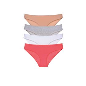 Royaleks 4 Adet Süper Eko Set Likralı Slip Ten Gri Beyaz Fuşya Kadın Külot