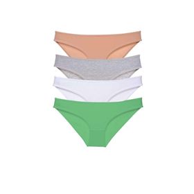 Royaleks 4 Adet Süper Eko Set Likralı Slip Ten Gri Beyaz Yeşil Kadın Külot
