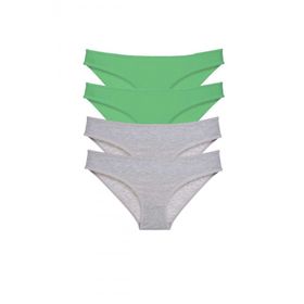Royaleks 4 Adet Süper Eko Set Likralı Slip Yeşil Gri Kadın Külot