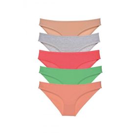 Royaleks 5 Adet Eko Set Likralı Soft Renkler Kadın Slip Külot