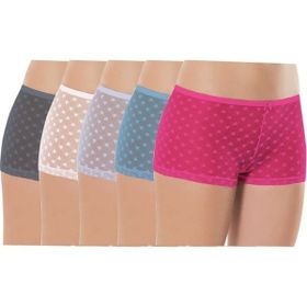 Royaleks 5 Adet Kadın Komple Tül Dantel Boxer Külot