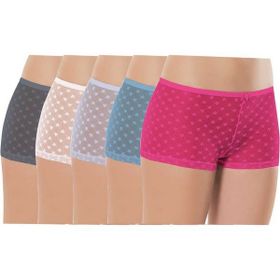 Royaleks 5 Adet Kadın Komple Tül Dantel Boxer Külot