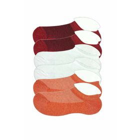 Royaleks 6 Adet Beyaz Turuncu Bordo Çocuk Sneaker Patik Çorap