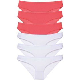 Royaleks 6 Adet Eko Set Likralı Fuşya Beyaz Kadın Slip Külot