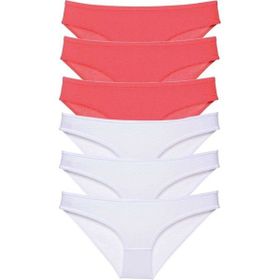 Royaleks 6 Adet Eko Set Likralı Fuşya Beyaz Kadın Slip Külot