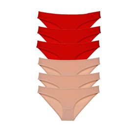 Royaleks 6 Adet Eko Set Likralı Kırmızı Ten Kadın Slip Külot