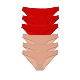 Royaleks 6 Adet Eko Set Likralı Kırmızı Ten Kadın Slip Külot