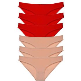 Royaleks 6 Adet Eko Set Likralı Kırmızı Ten Kadın Slip Külot