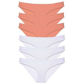 Royaleks 6 Adet Eko Set Likralı Pudra Beyaz Kadın Slip Külot