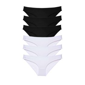 Royaleks 6 Adet Eko Set Likralı Siyah Beyaz Kadın Slip Külot