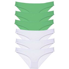 Royaleks 6 Adet Eko Set Likralı Yeşil Beyaz Kadın Slip Külot