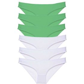 Royaleks 6 Adet Eko Set Likralı Yeşil Beyaz Kadın Slip Külot