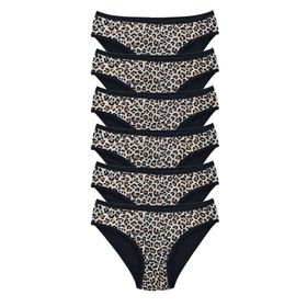 Royaleks 6 Adet Leopar Desenli Likralı Yumuşak Dokulu Kadın Slip Külot