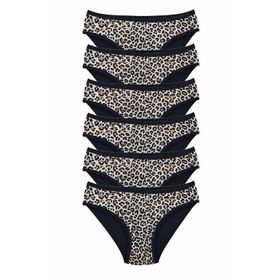 Royaleks 6 Adet Leopar Desenli Likralı Yumuşak Dokulu Kadın Slip Külot