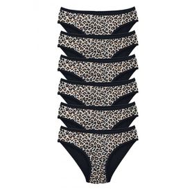 Royaleks 6 Adet Leopar Desenli Likralı Yumuşak Dokulu Kadın Slip Külot