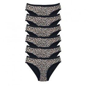 Royaleks 6 Adet Leopar Desenli Likralı Yumuşak Dokulu Kadın Slip Külot