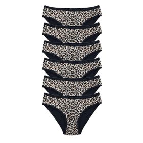 Royaleks 6 Adet Leopar Desenli Likralı Yumuşak Dokulu Kadın Slip Külot