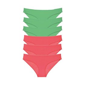 Royaleks 6 Adet Süper Eko Set Ten Yeşil Fuşya Likralı Kadın Slip Külot