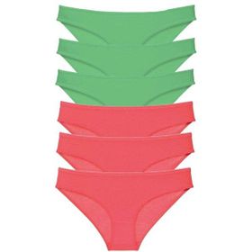 Royaleks 6 Adet Süper Eko Set Ten Yeşil Fuşya Likralı Kadın Slip Külot