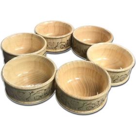 Royaleks 6'lı Takım 10x6 cm Ahşap Yaldızlı Dişbudak Şık Çerezlik